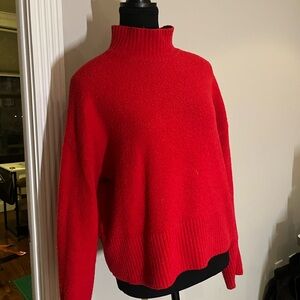 & Other Stories Bold Red Funnel Neck Sweater